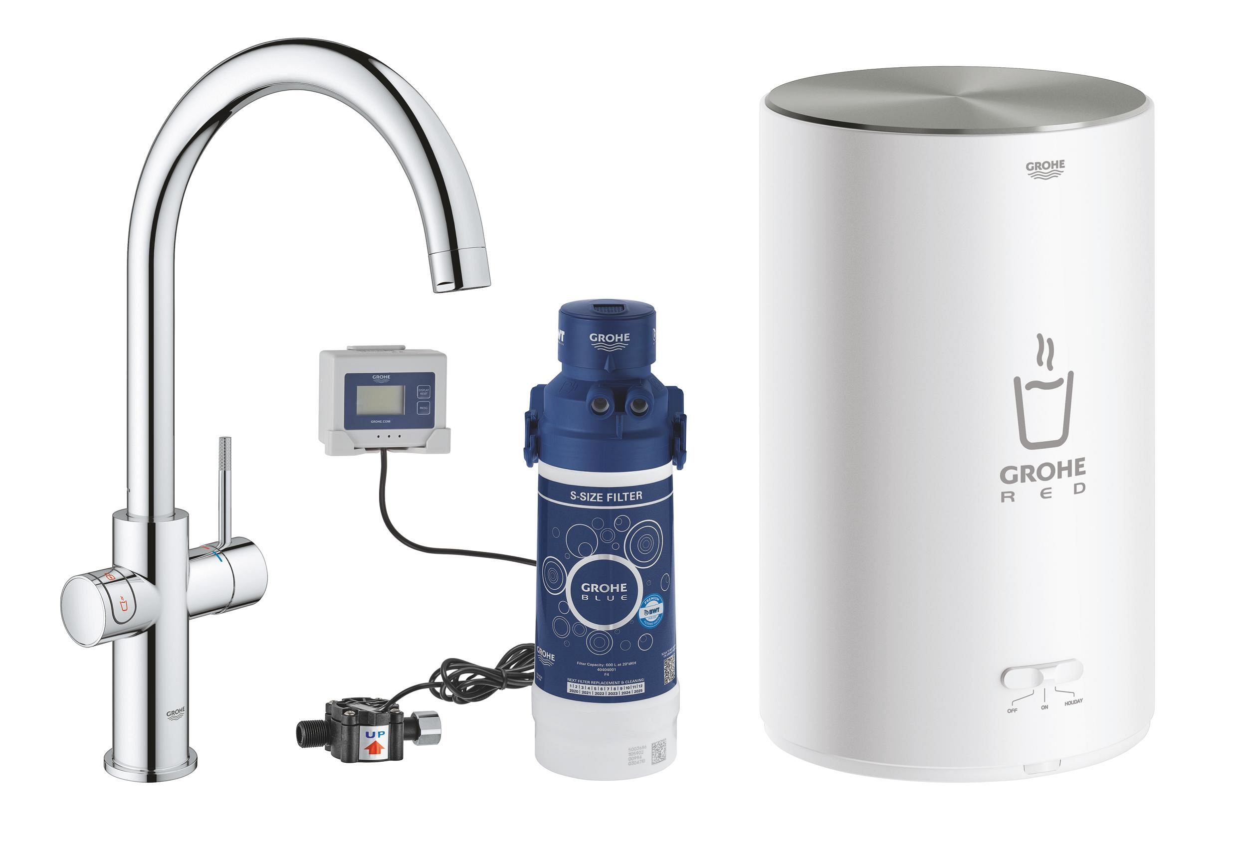 Darmowa Dostawa - Bateria kuchenna stojąca starlight chrome Grohe Red 30083001