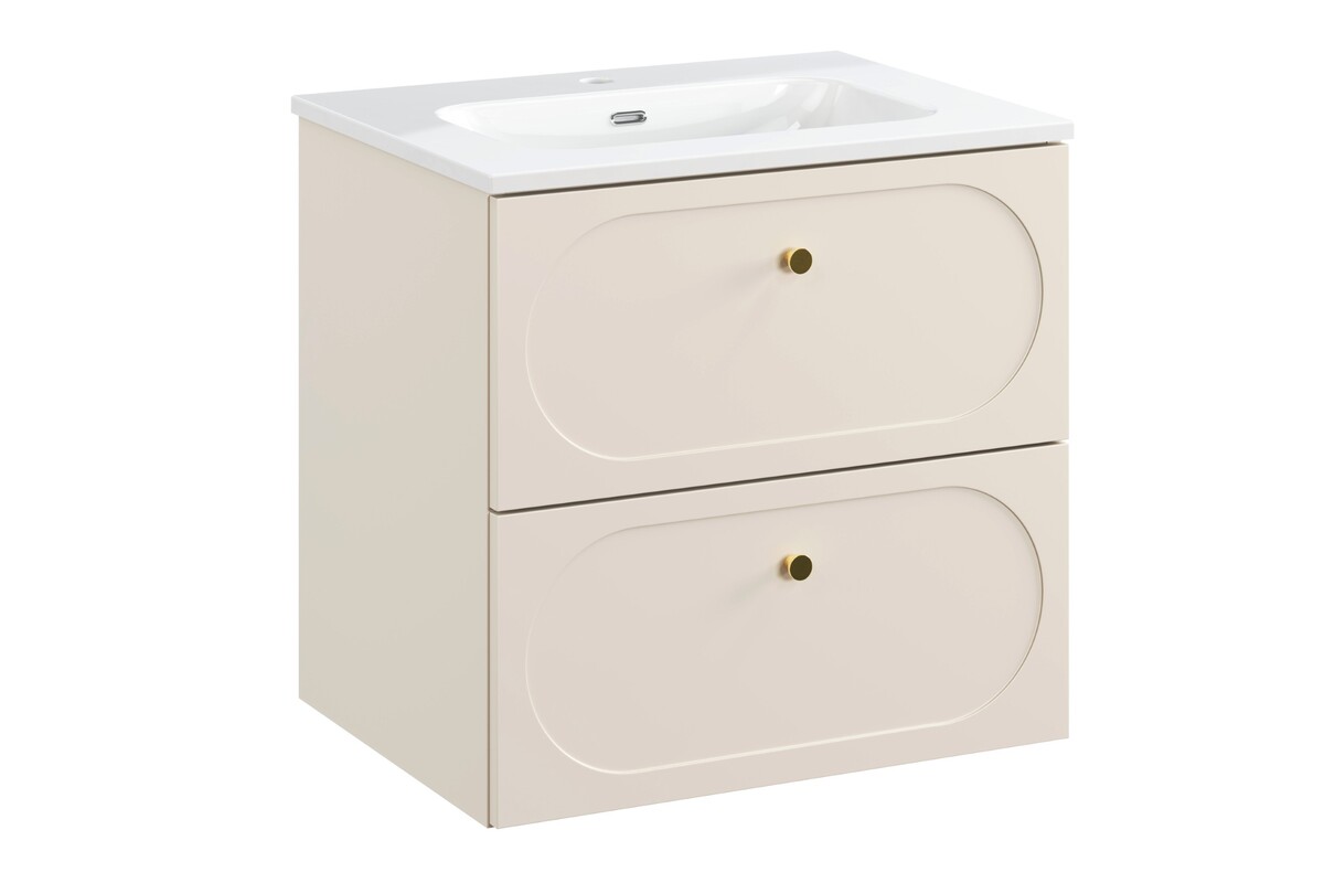 Darmowa Dostawa - Umywalka z szafką 61 cm beżową Comad Donna Sand SETDS60CMUMFLY