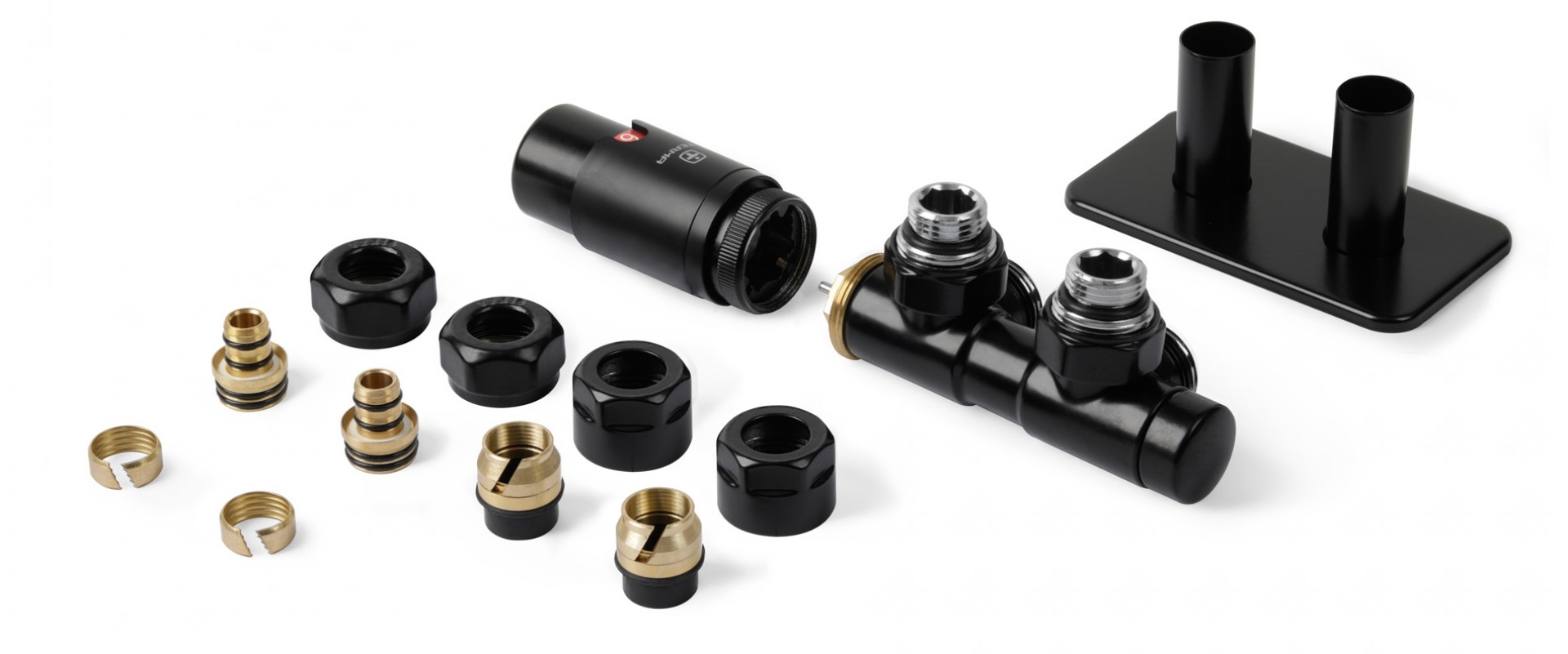 Darmowa Dostawa - Zestaw termostatyczny czarny Terma Twins All in One TGETTWINLK9M5