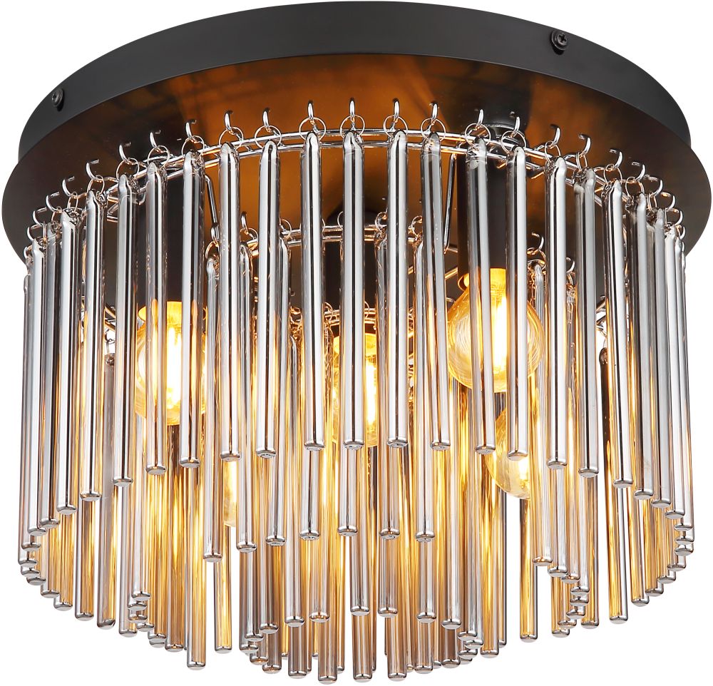 Darmowa Dostawa - Lampa podsufitowa 5x40 W czarna-przydymiona Globo Lighting Gorley 15698D