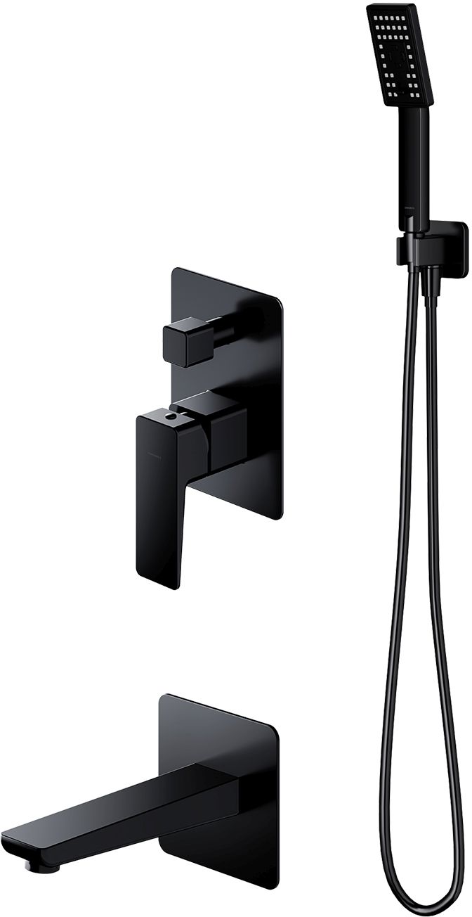 Darmowa Dostawa - Zestaw prysznicowy podtynkowy czarny Omnires Parma SYSPMW01BL