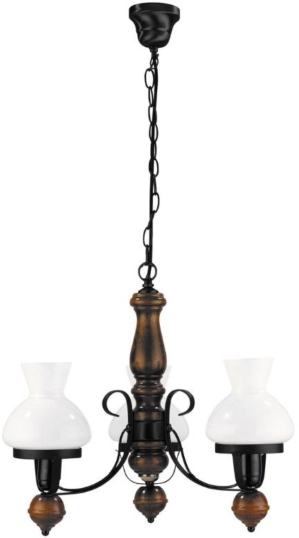 Darmowa Dostawa - Lampa wisząca 3x60 W czarna-brązowa Rabalux Petronel 7078