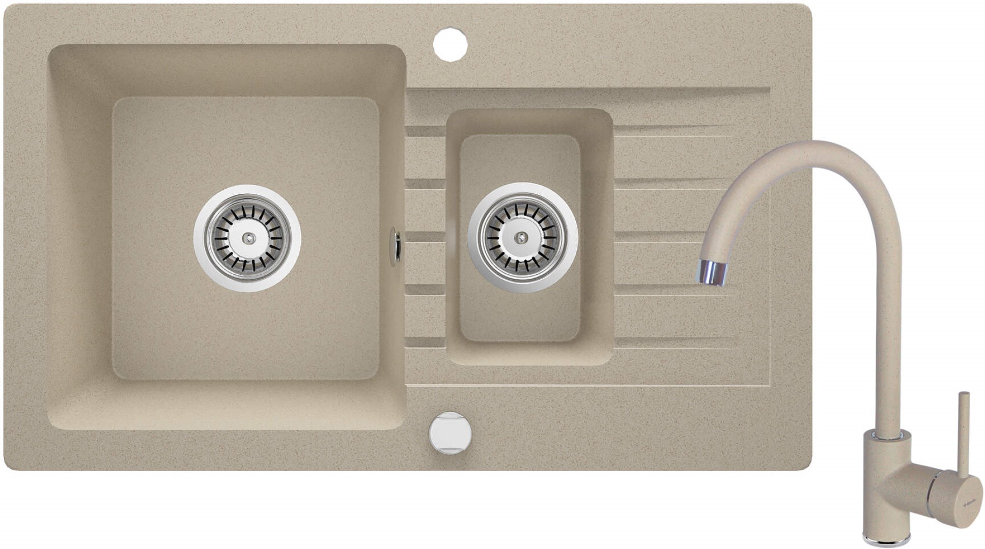 Darmowa Dostawa - Zlewozmywak z baterią piaskowy/piaskowy Deante Zorba ZQZA7513