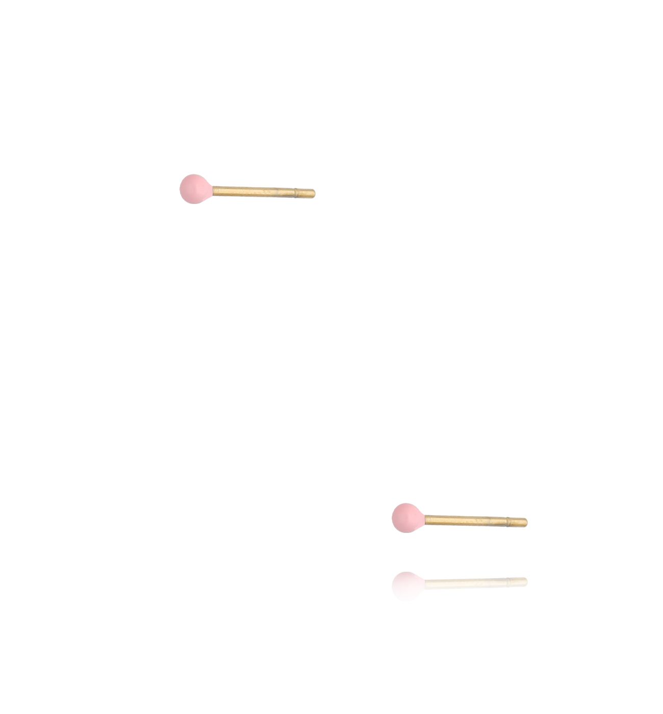 Kolczyki złote kulki z różową emalią 2 mm Enamel Balls KSA0773