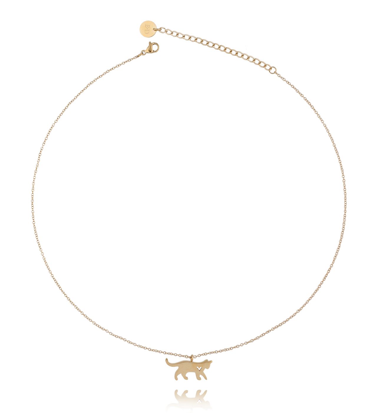 Naszyjnik złoty z kotkiem ze stali szlachetnej NPS0022