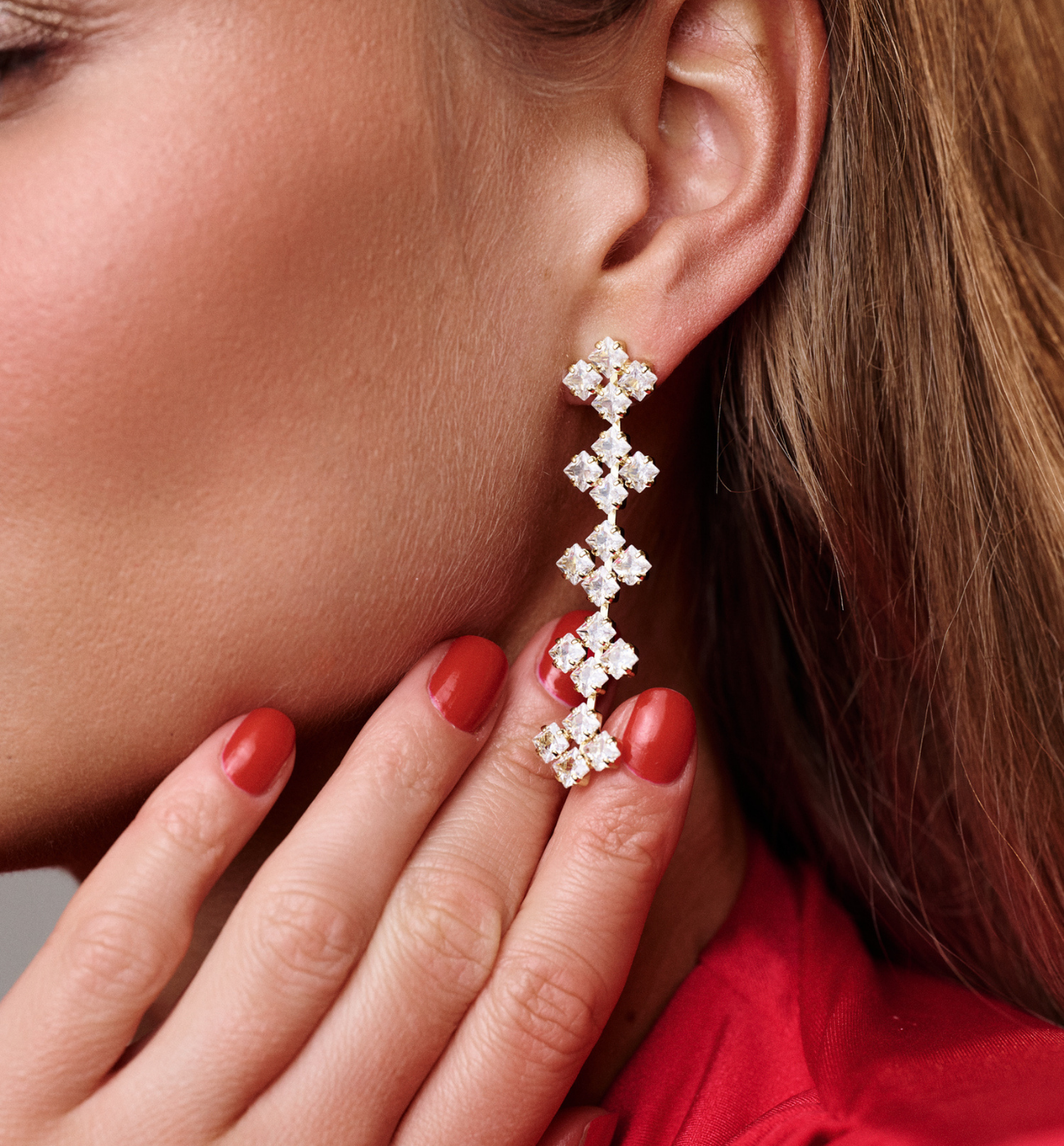 Kolczyki z motywem koniczynek z cyrkoniami KSS2157