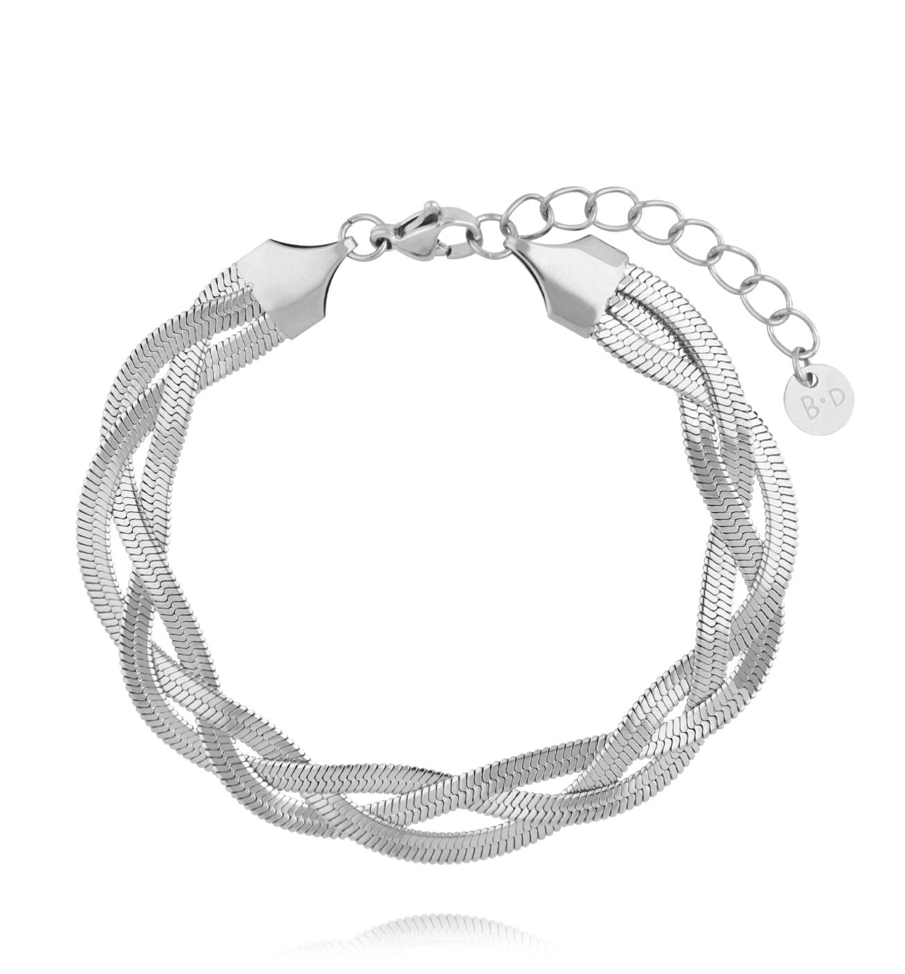 Bransoletka żmijka pleciona srebrna BSY0433 - By Dziubeka