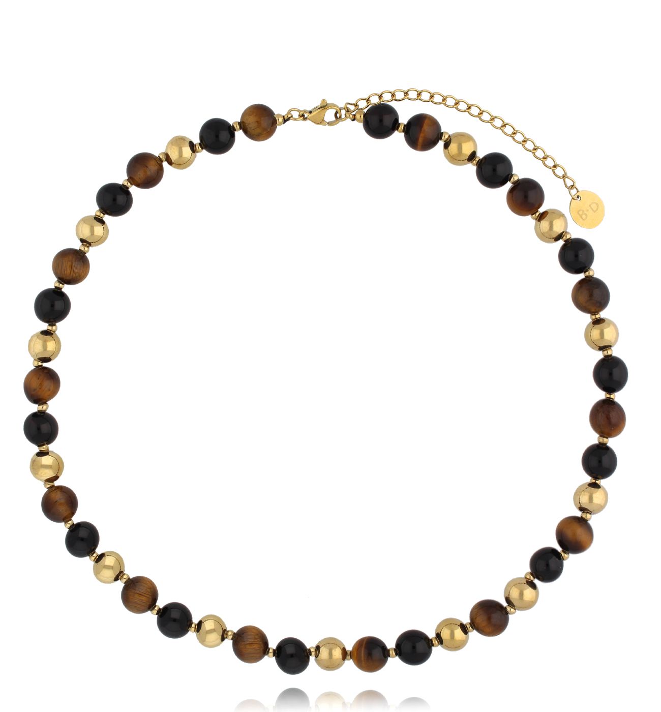 Naszyjnik z agatami i tygrysim okiem - By Dziubeka