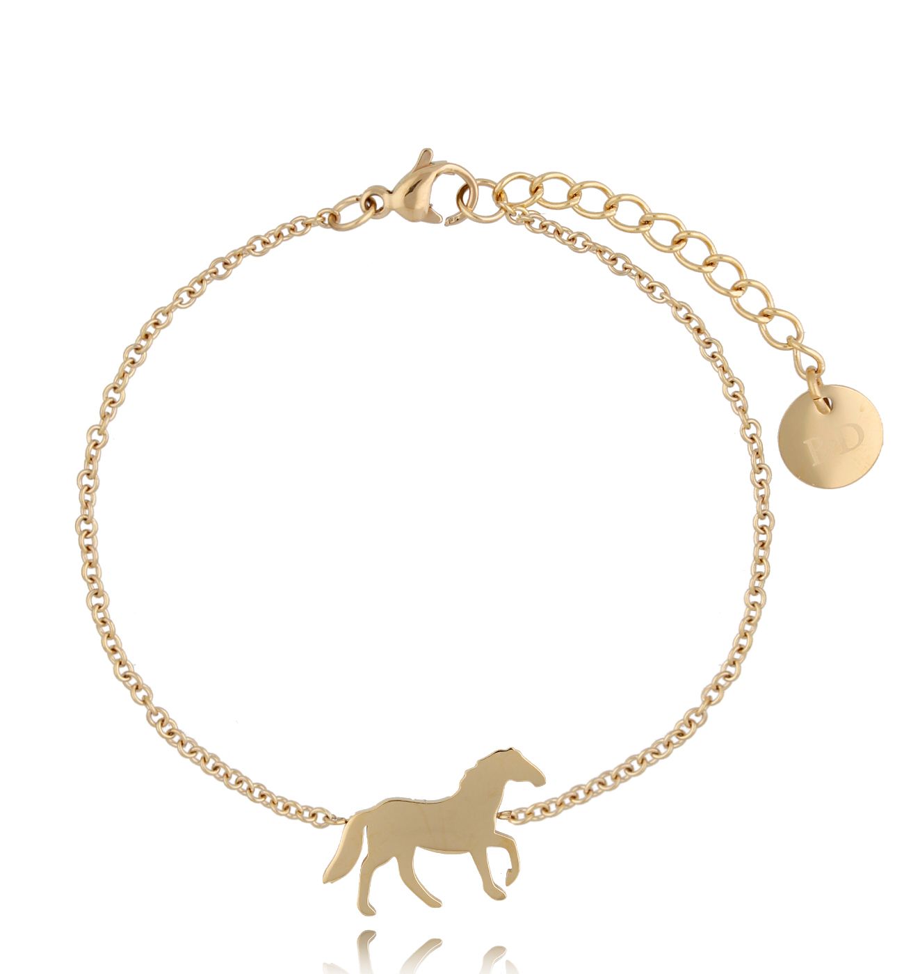 Bransoletka z motywem konia złota BSA0970