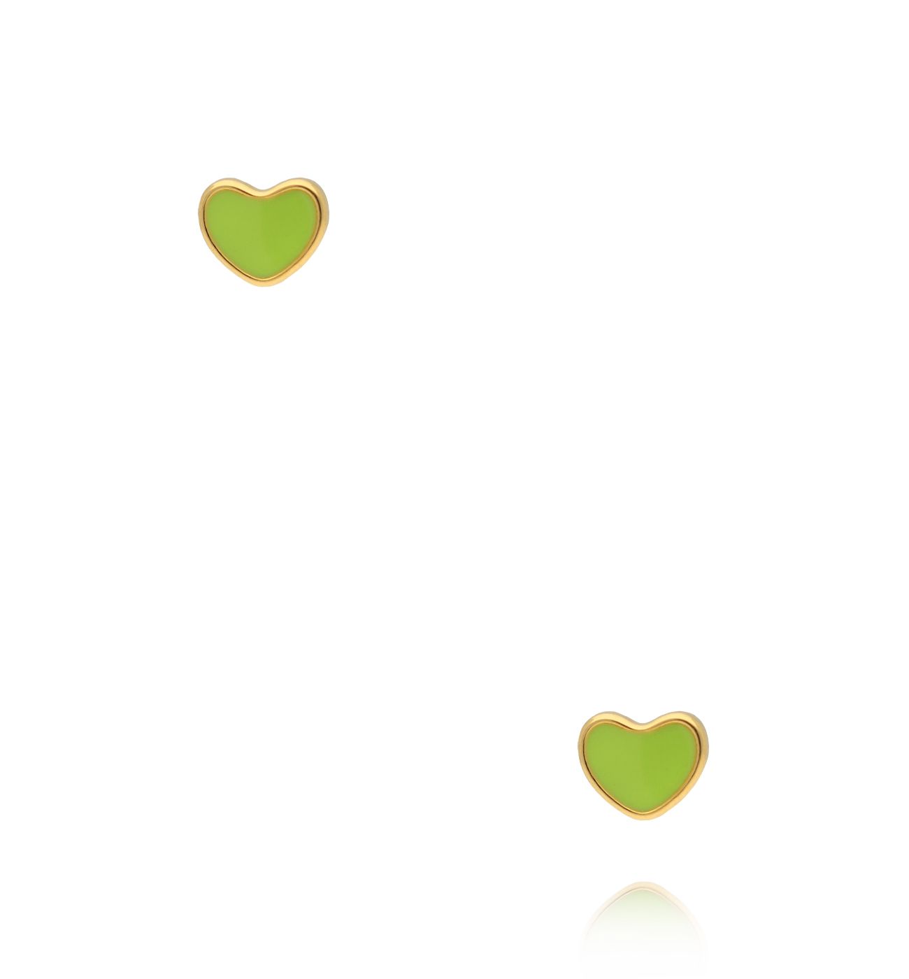 Kolczyki serduszka w odcieniu limonkowej zieleni KSY0479
