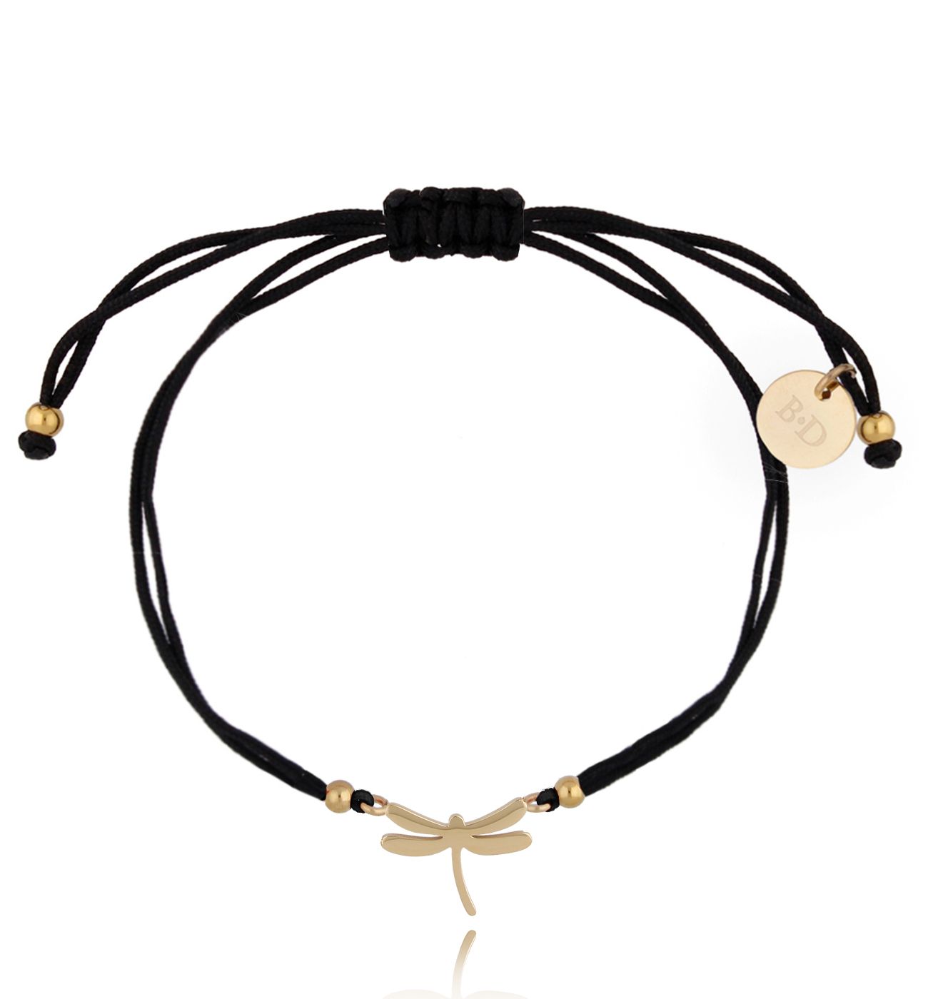 Bransoletka czarno-złota z ważką Surprising BGL0577 - By Dziubeka