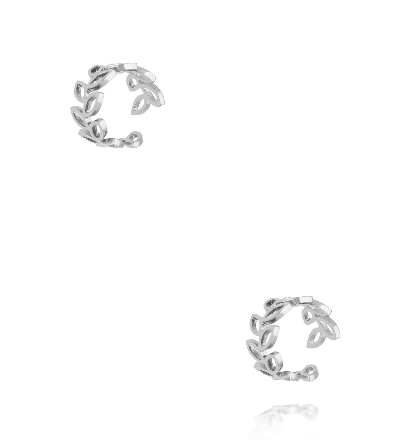 Nausznice z listkami srebrne KSY0452