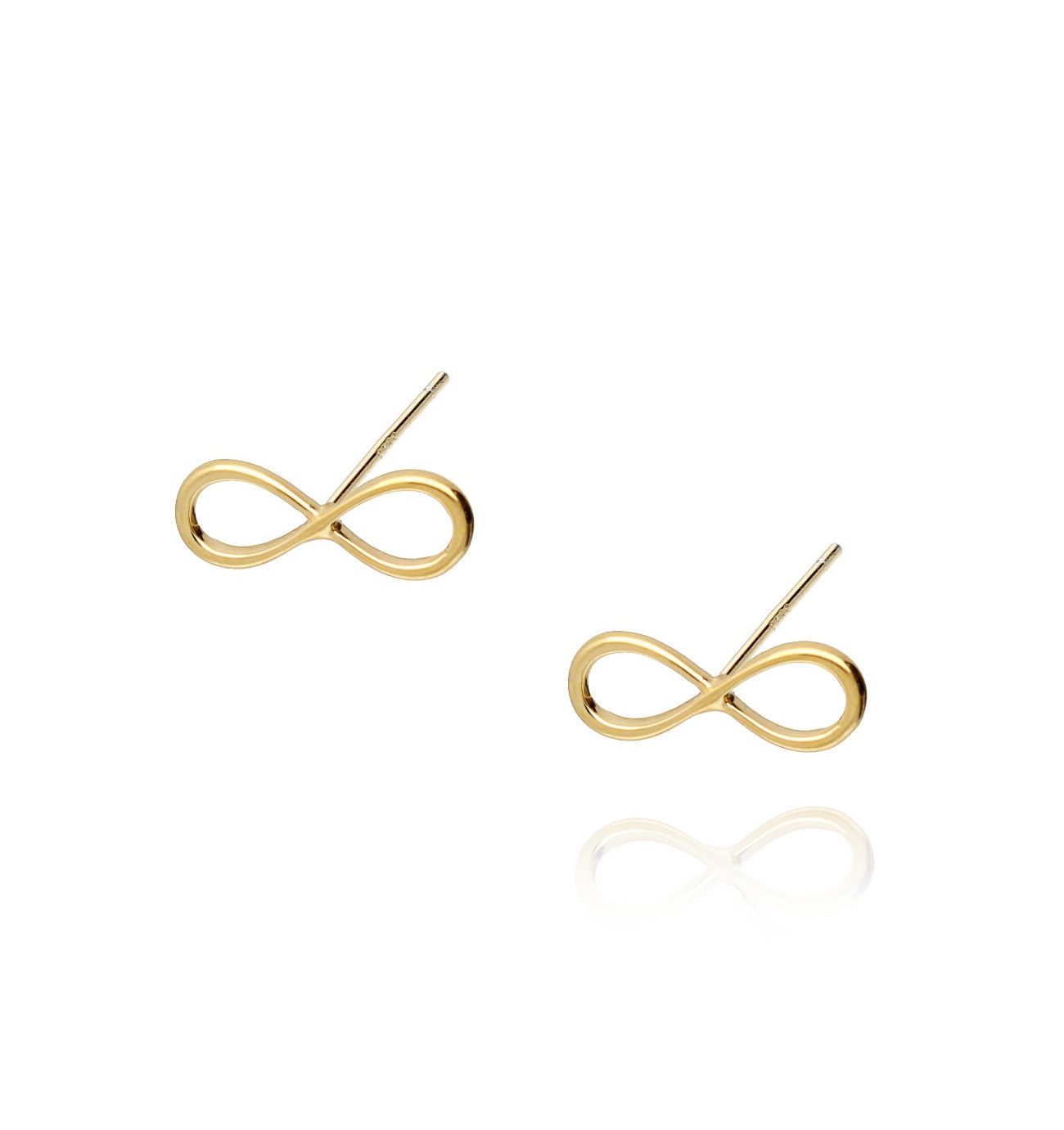 Kolczyki ze srebra pozłacanego nieskończoność - By Dziubeka