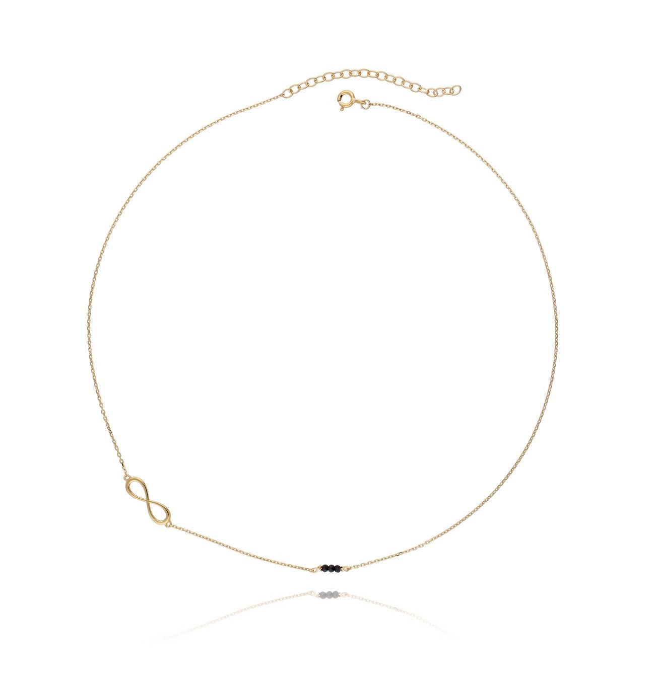 Naszyjnik srebrny pozłacany nieskończoność z kryształkami NSE0008