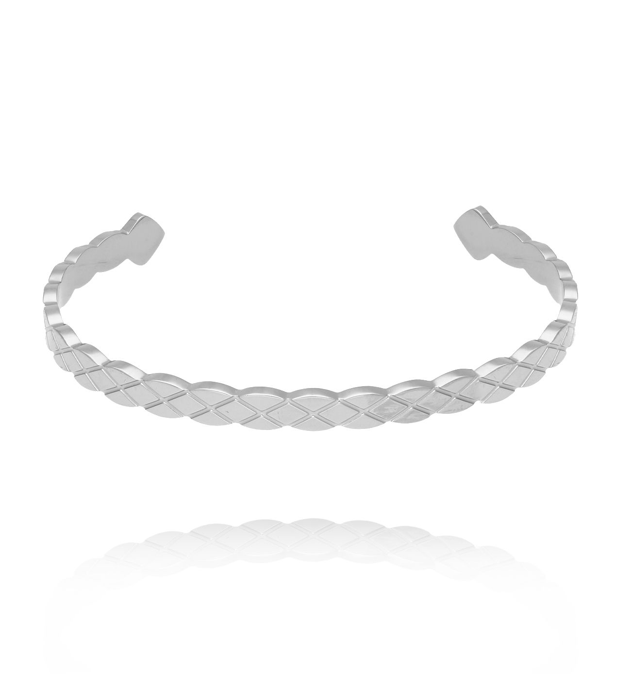 Bransoletka obręcz srebrna pleciona BSY0463