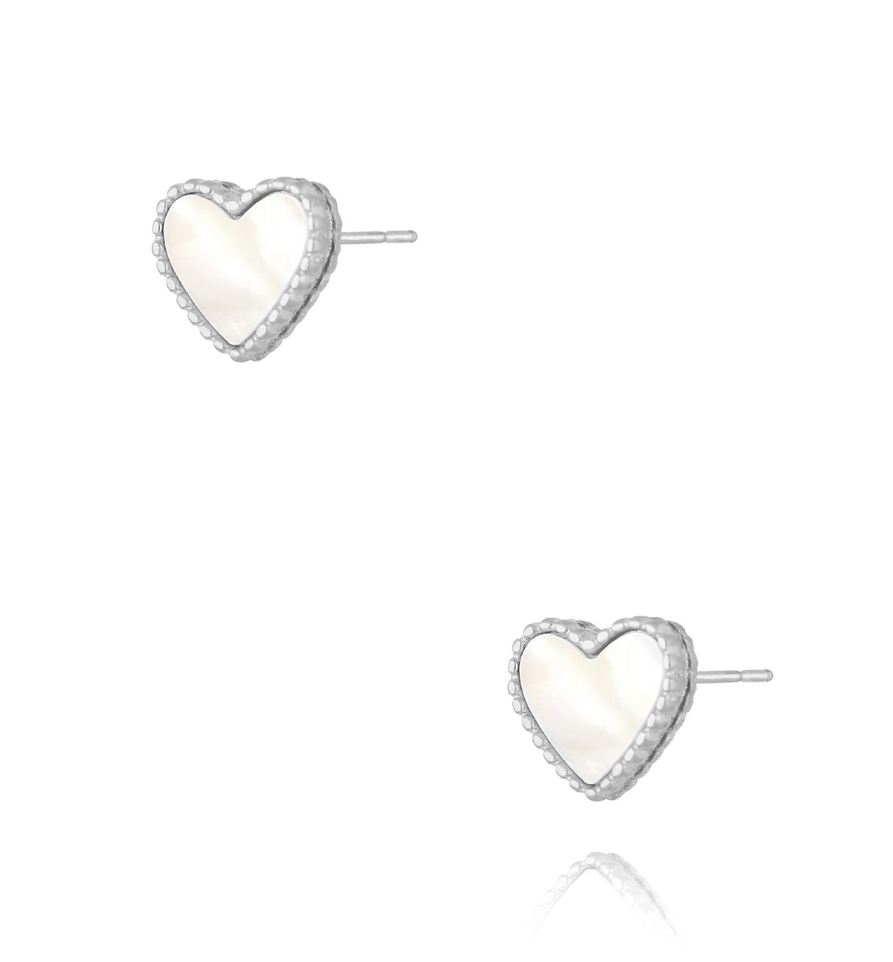 Kolczyki serca z masą perłową srebrne Metropolis Magic KSA1894