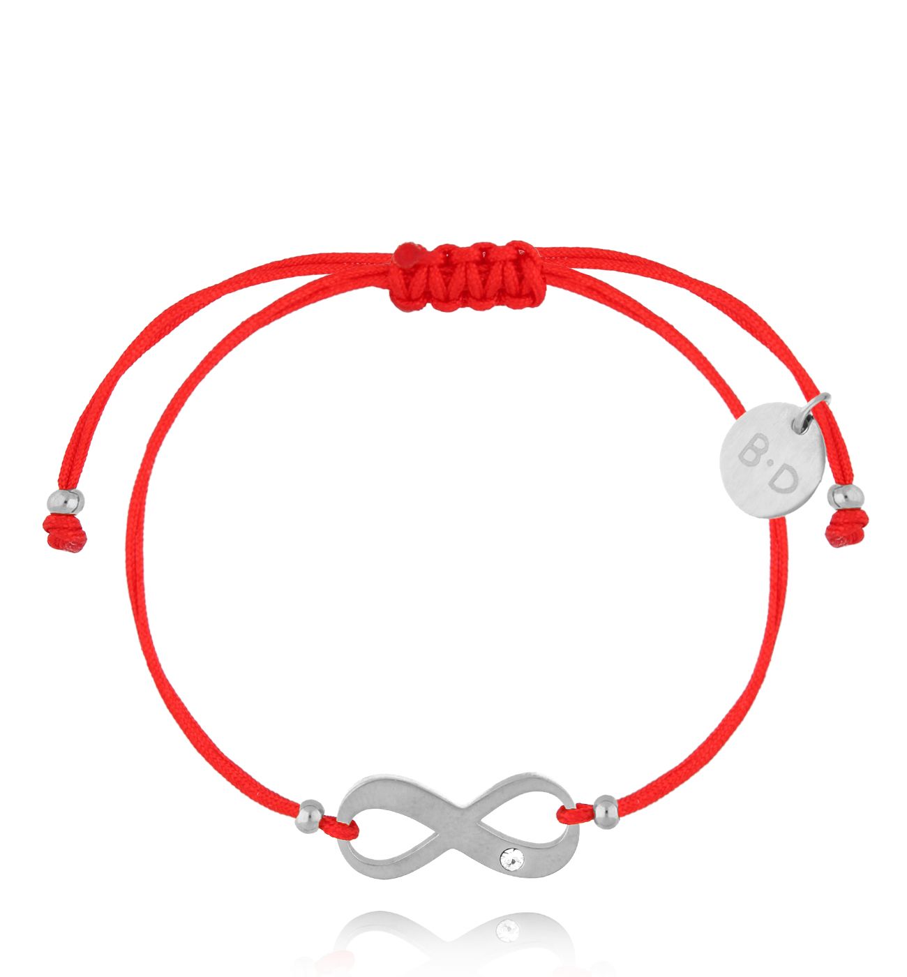 Bransoletka czerwona ze srebrną nieskończonością Infinity BGL0851
