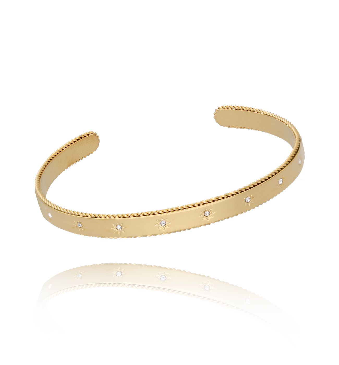 Bransoletka złota obręcz z cyrkoniami Little Cristals BSA0373