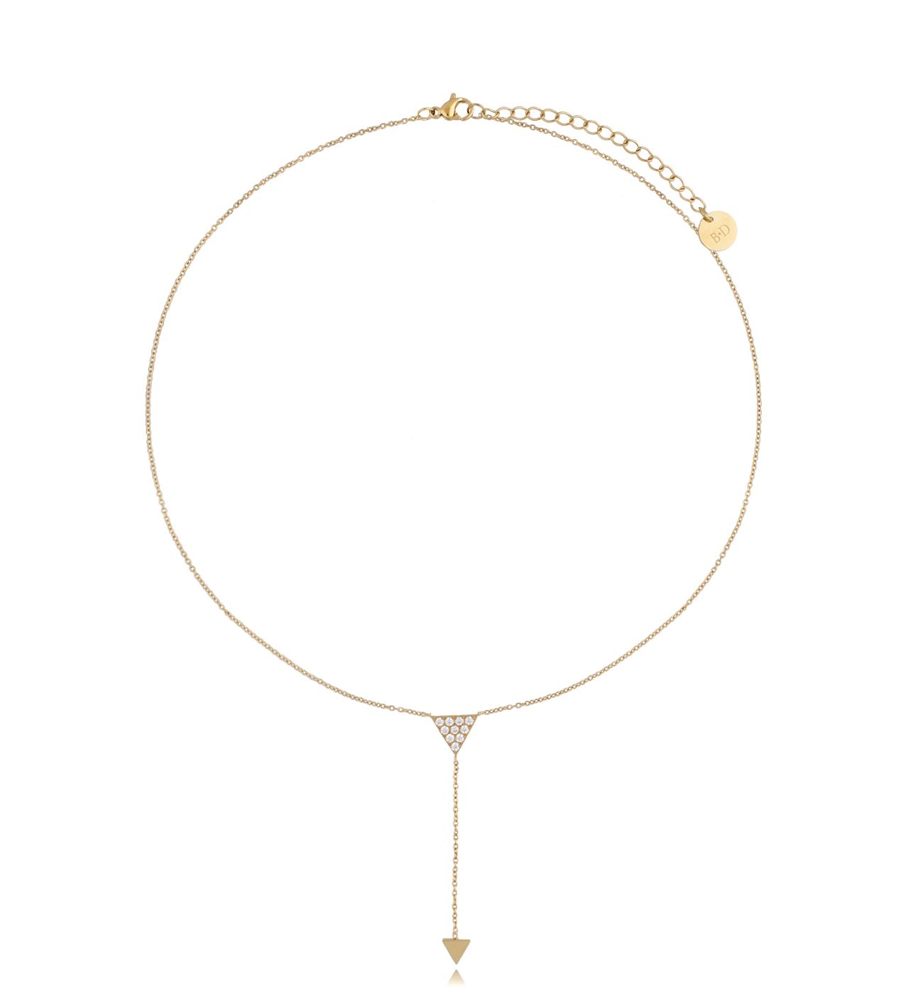 Naszyjnik krawatką ze stali szlachetnej złoty Triangle NSA0287