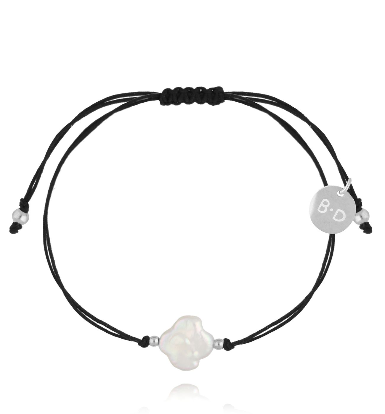Bransoletka z czarnym sznurkiem i koniczynką BGL1013 - By Dziubeka