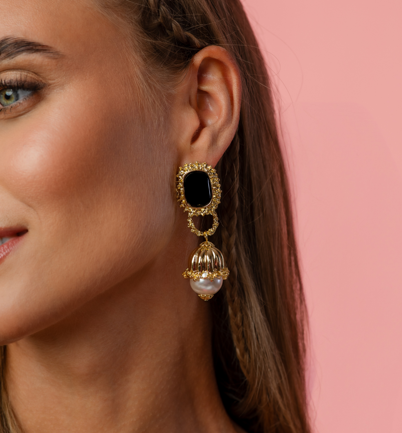 Kolczyki złote z perłą - By Dziubeka