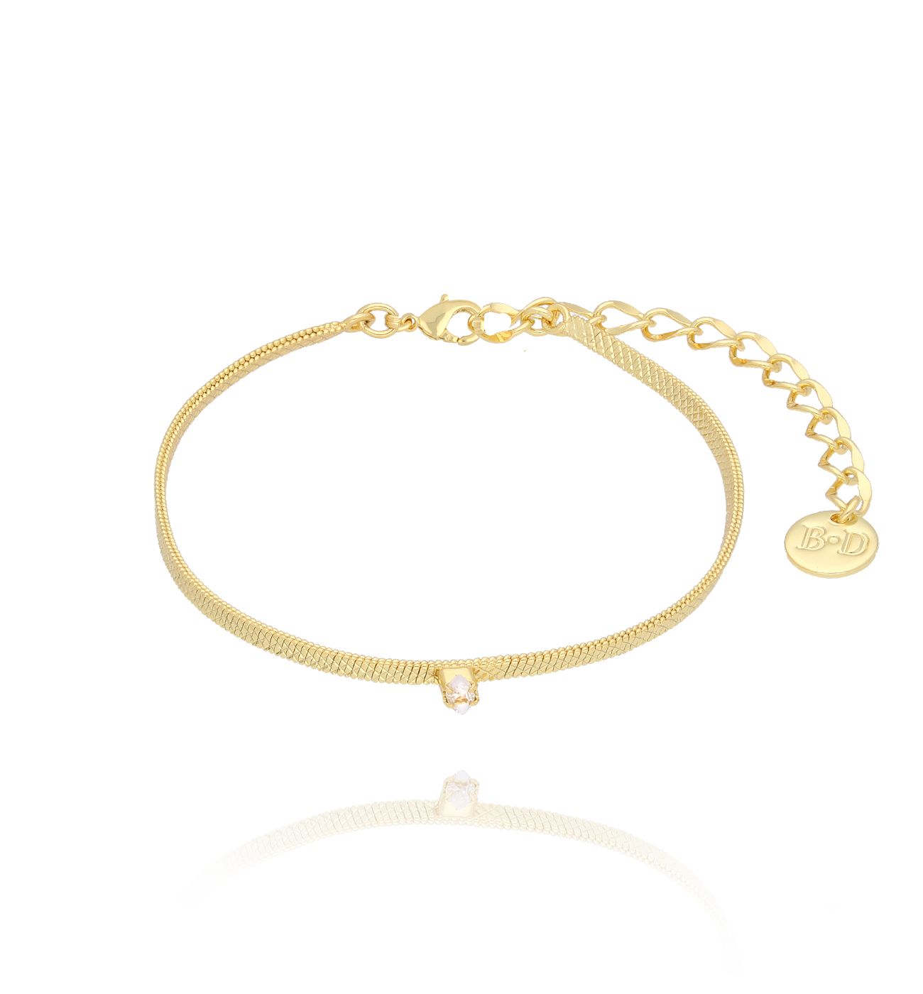 Bransoletka złota żmijka mini Gentle BSS0181 - By Dziubeka