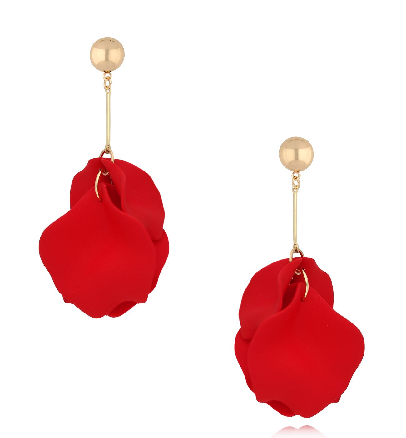 Kolczyki czerwone z płatkami Amaranta KFF0124 - By Dziubeka