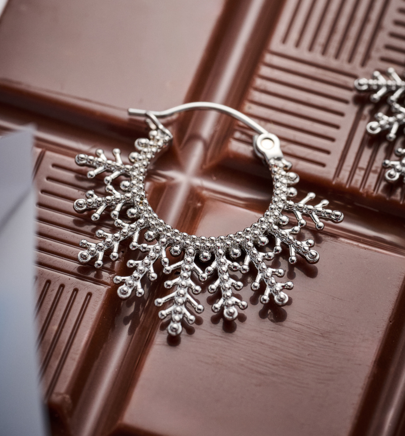 Kolczyki śnieżynki srebrne - By Dziubeka