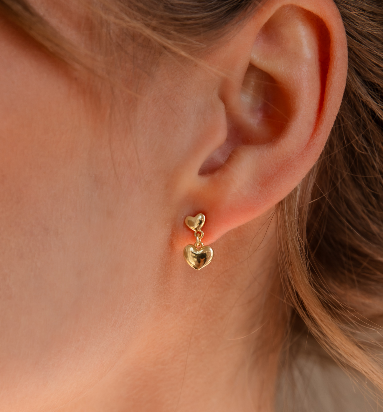 Kolczyki serca złote KGG0012