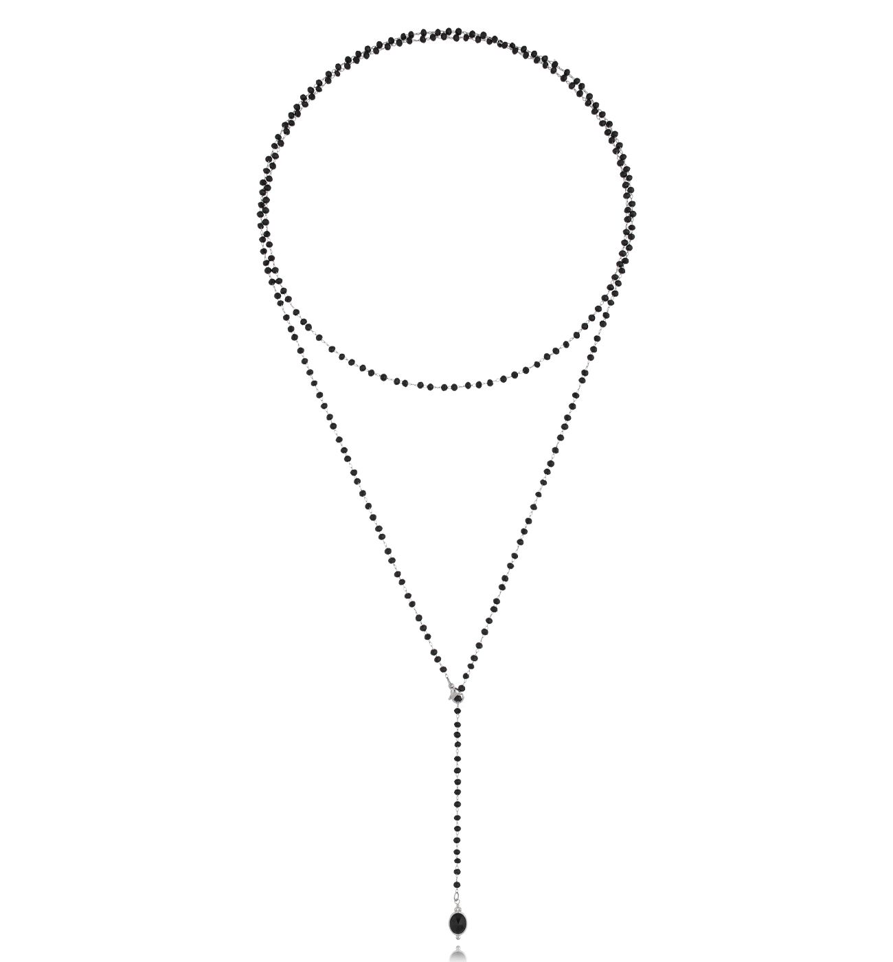 Naszyjnik z kryształkami czarny z zawieszką Cristalli NPA1200