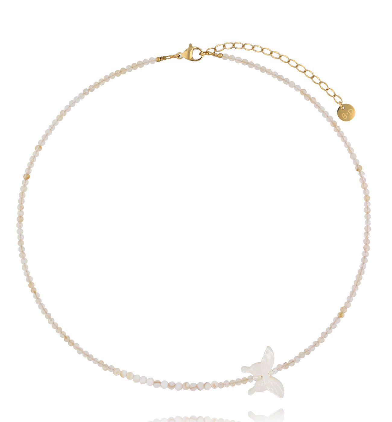 Naszyjnik z cytrynami i motylem - By Dziubeka