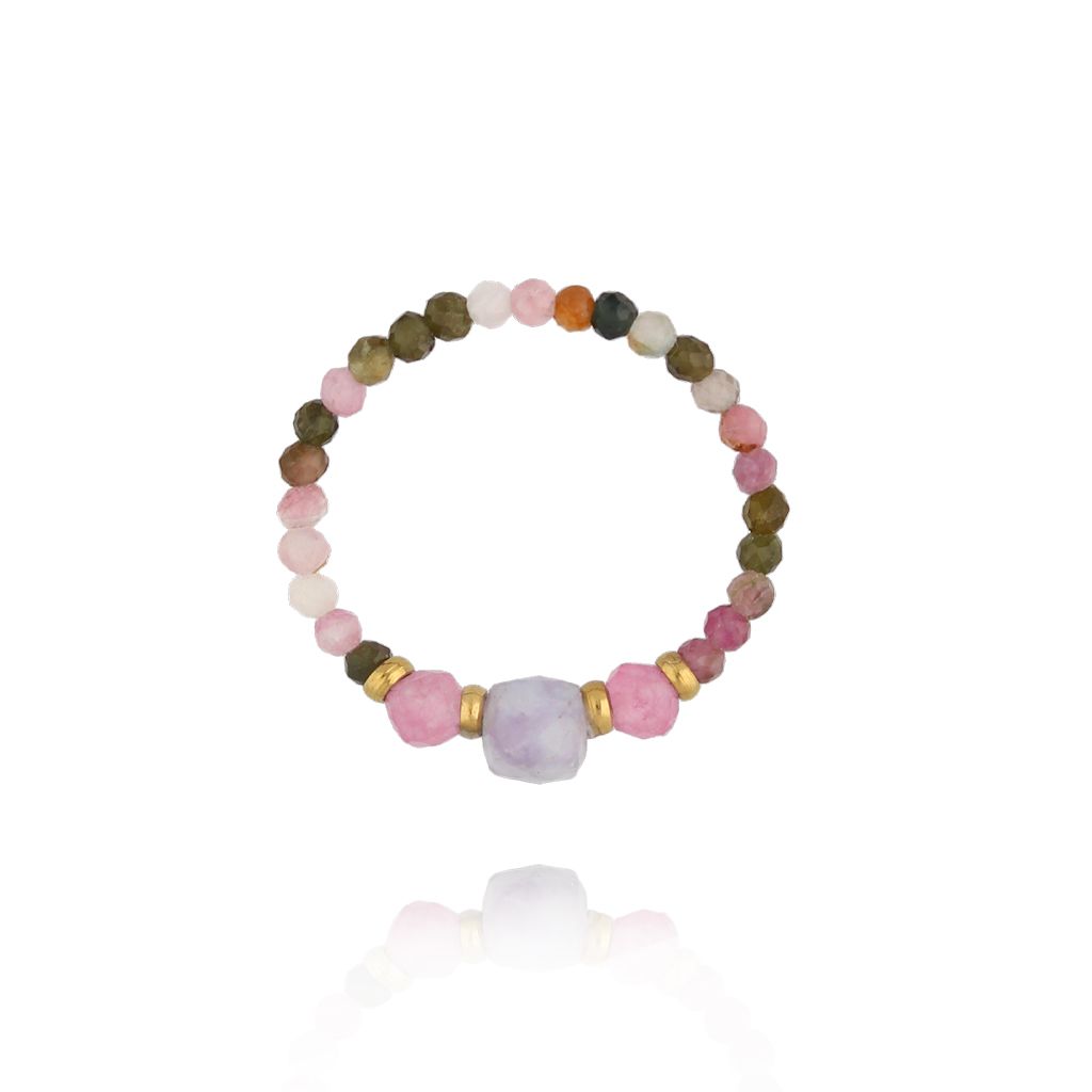 Pierścionek z pastelowymi turmalinami - By Dziubeka