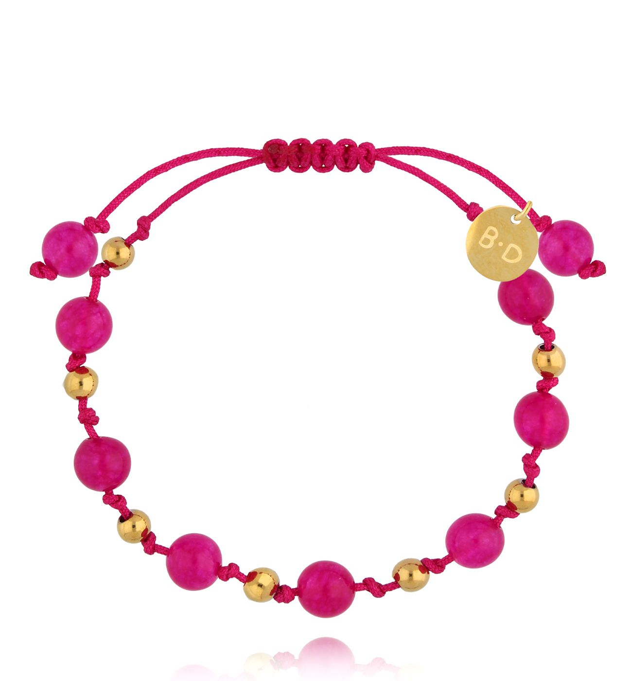 Bransoletka fuksjowa z jadeitami BMT0181 - By Dziubeka