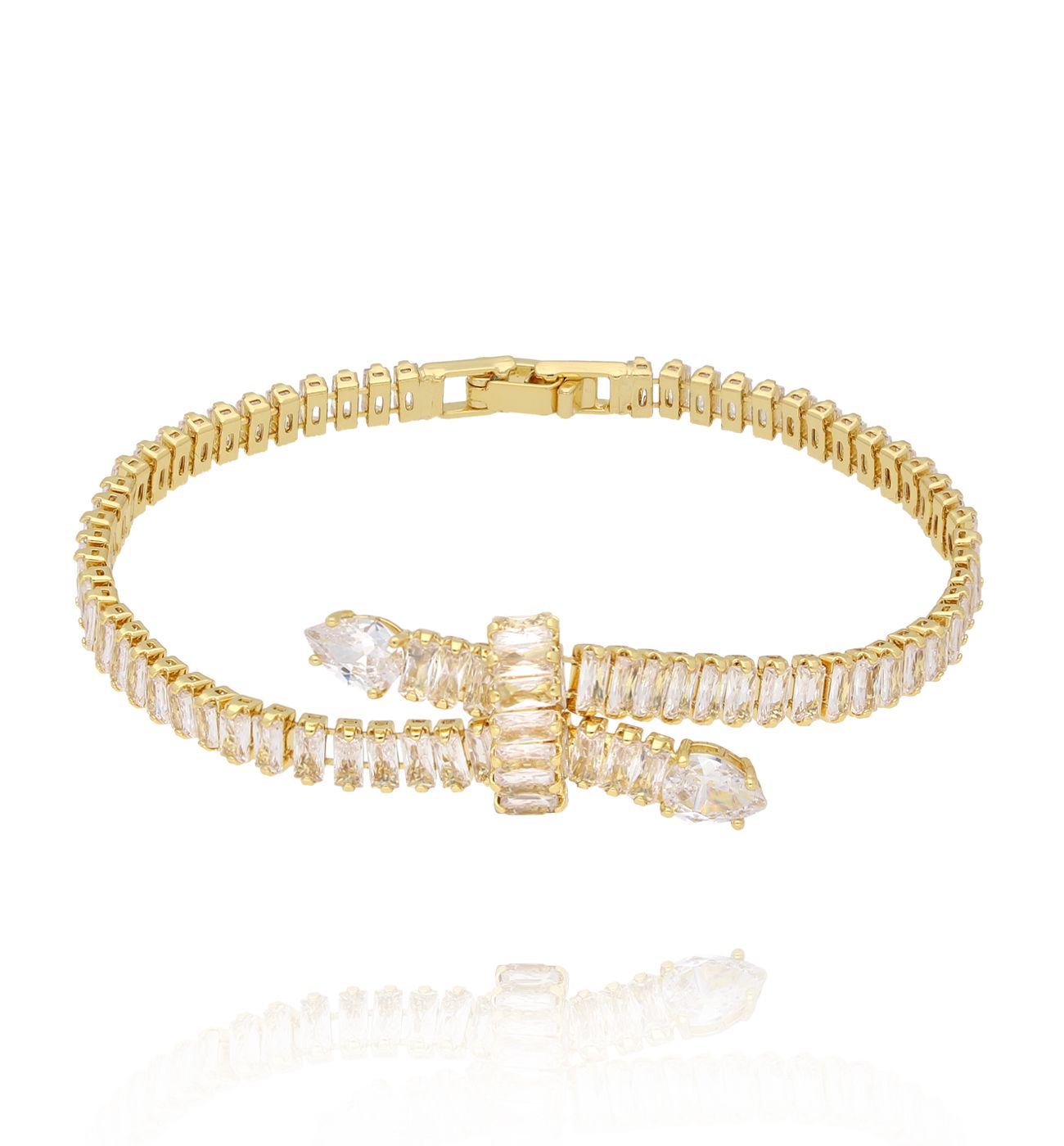 Bransoletka z cyrkoniami w formie obręczy BSS0262