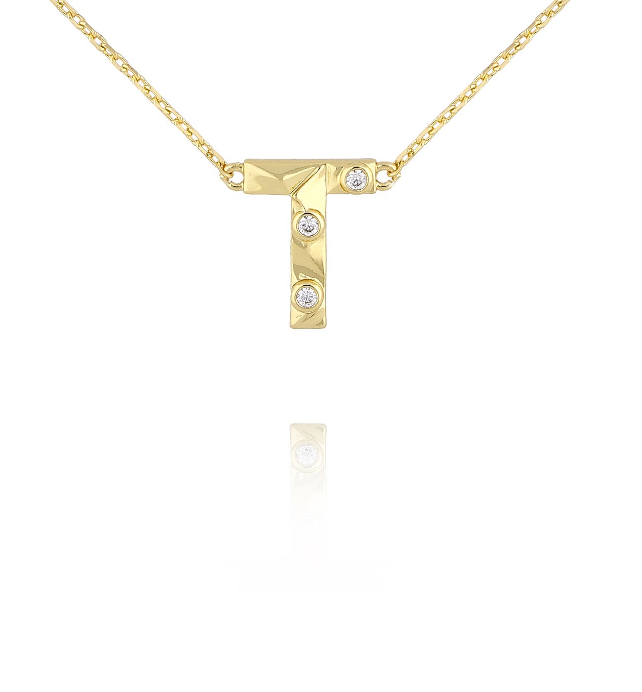 Naszyjnik z literką T złoty NLU0031 - By Dziubeka