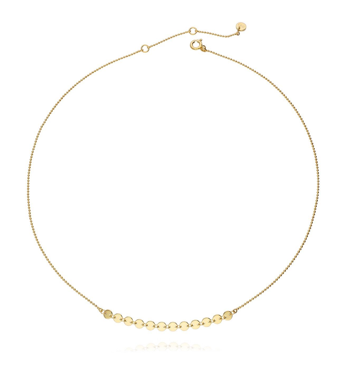 Naszyjnik srebrny pozłacany z kółeczkami NFA0029