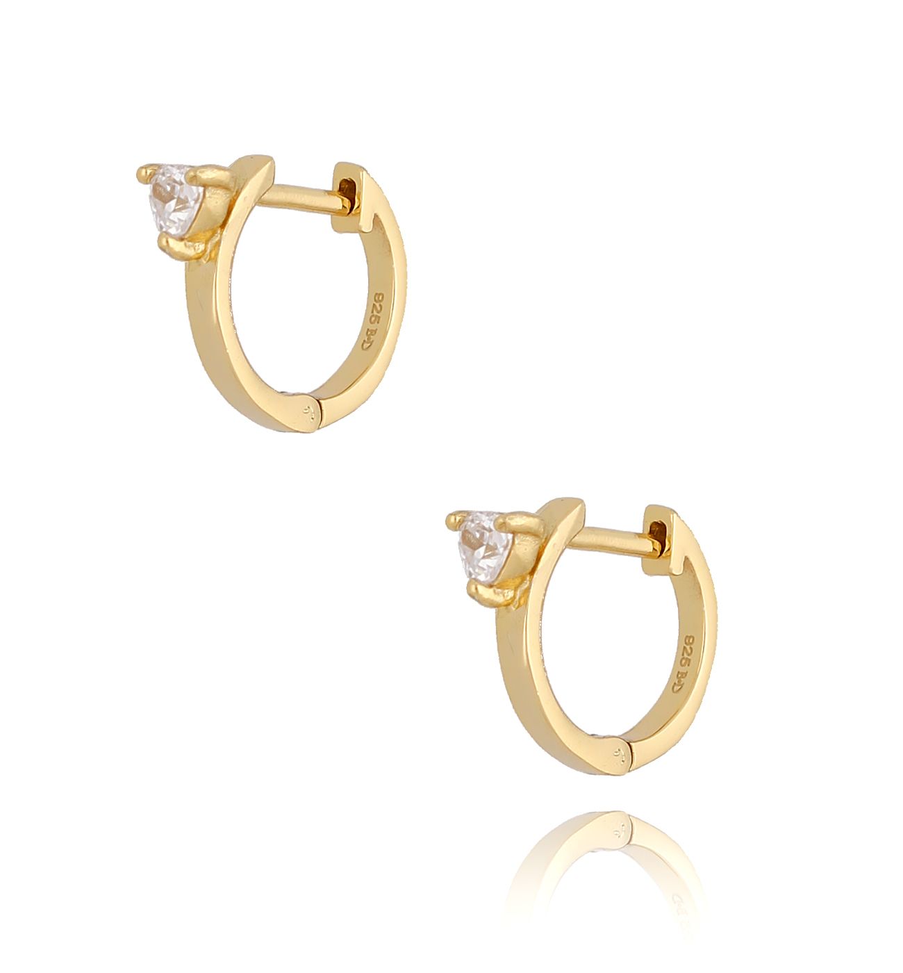 Kolczyki pozłacane kółko z cyrkonią Solo KFA0030 - By Dziubeka