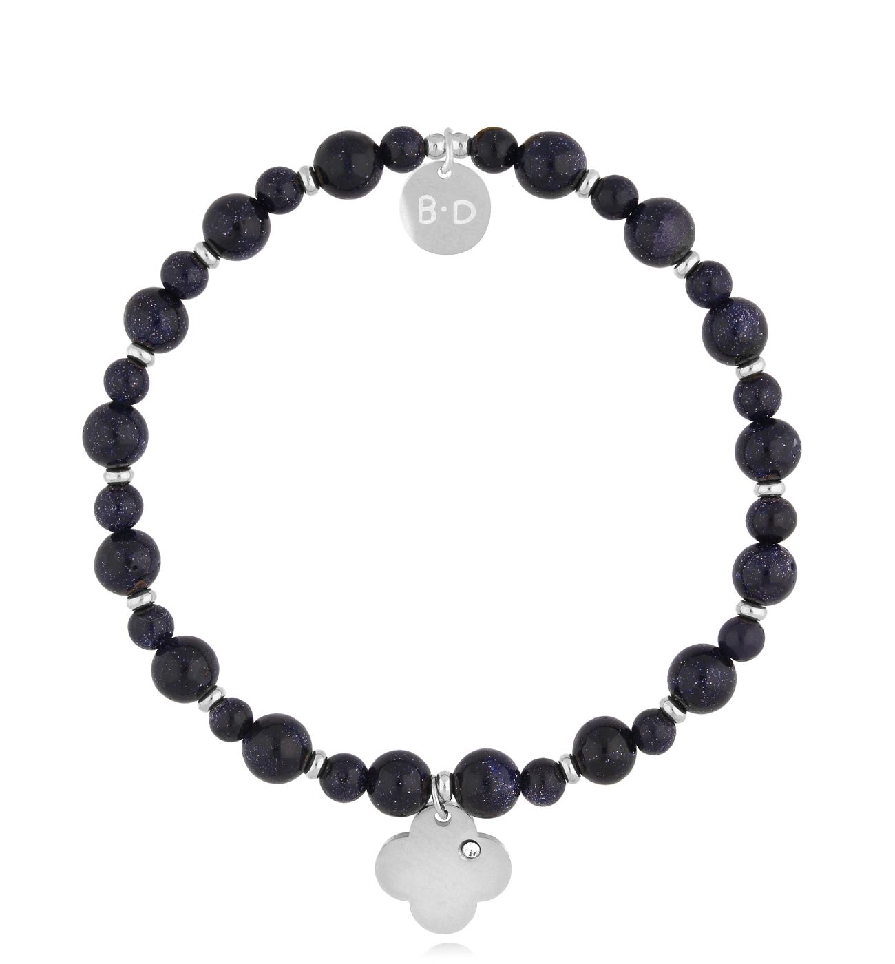 Bransoletka granatowa z koniczynką Sariah - By Dziubeka