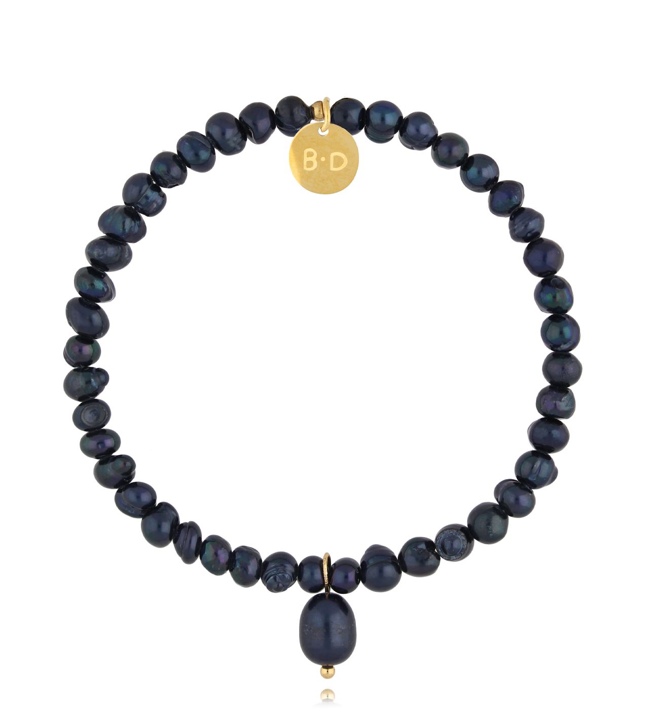 Bransoletka z granatowymi perłami BPE0130 - By Dziubeka