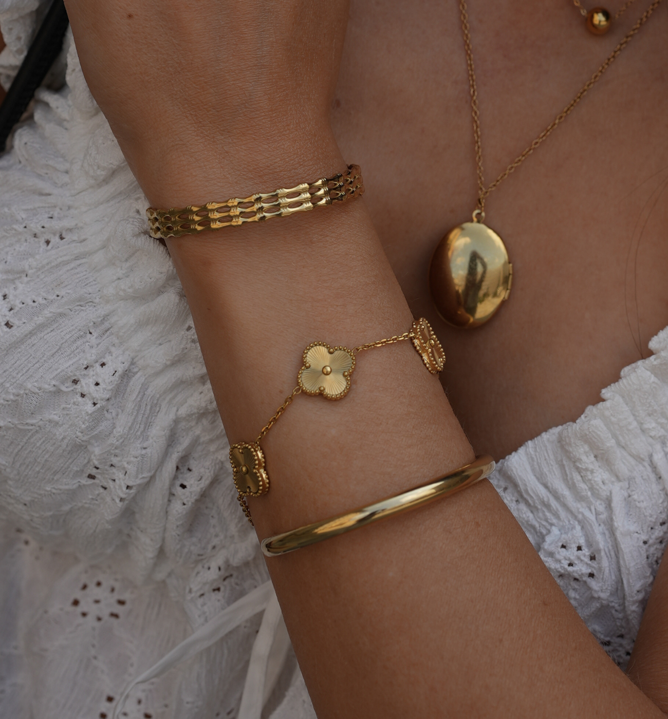 Zestaw złotych bransoletek Z0511 - By Dziubeka