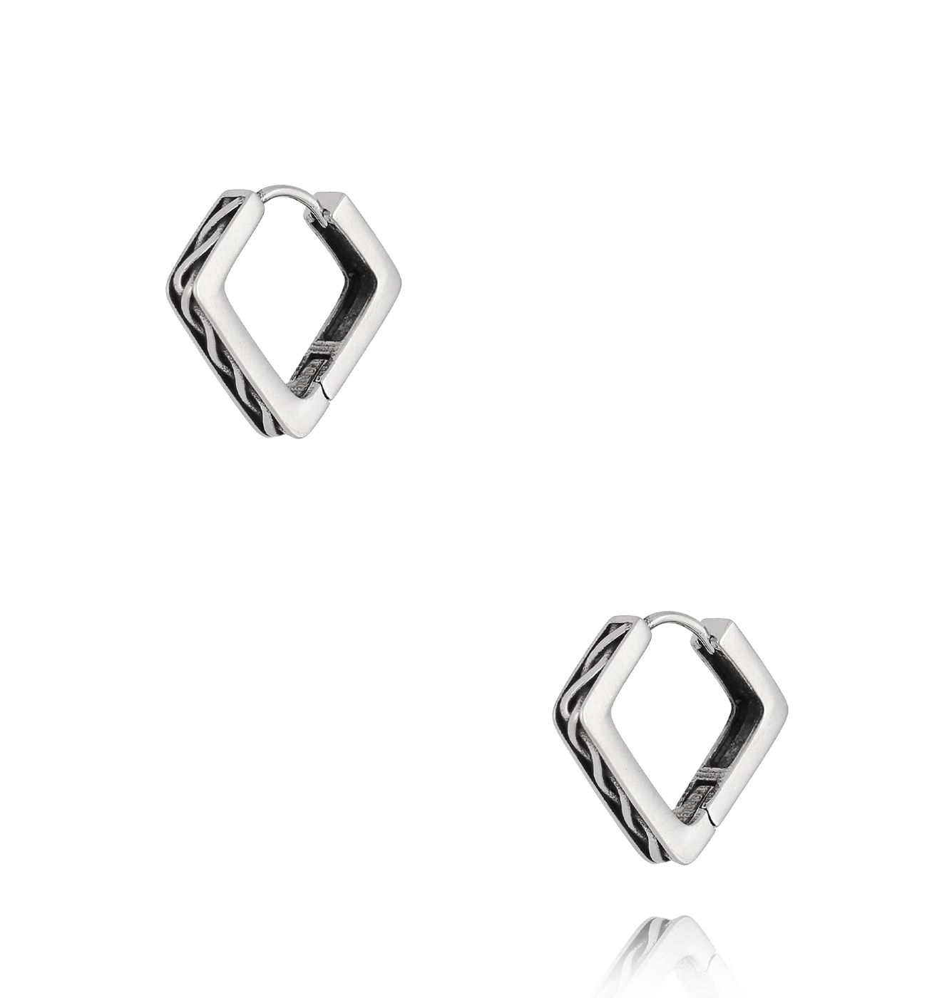 Kolczyki srebrne kanciaste Vincents KMITC0057