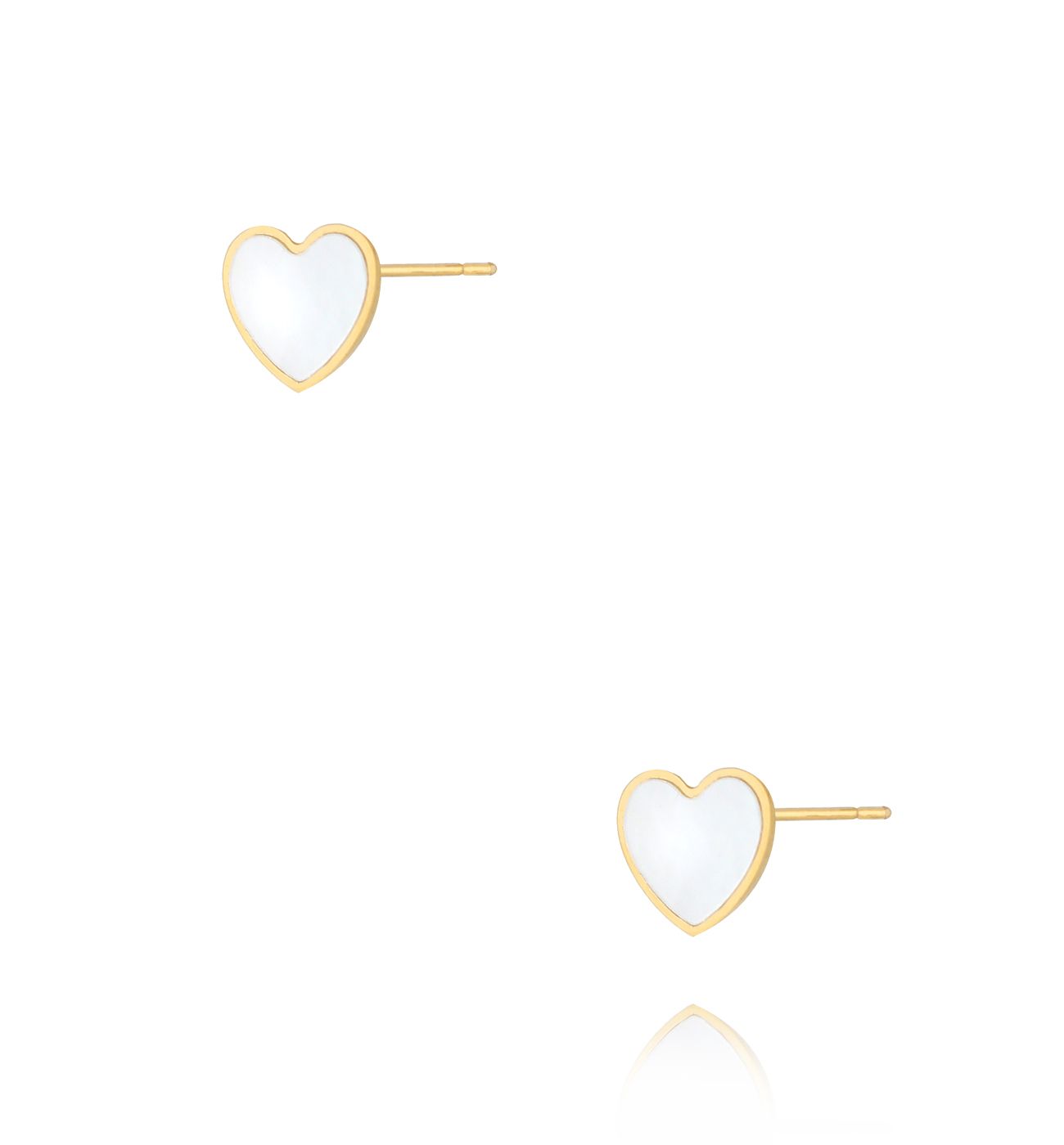 Kolczyki serduszka białe KSY0209 - By Dziubeka