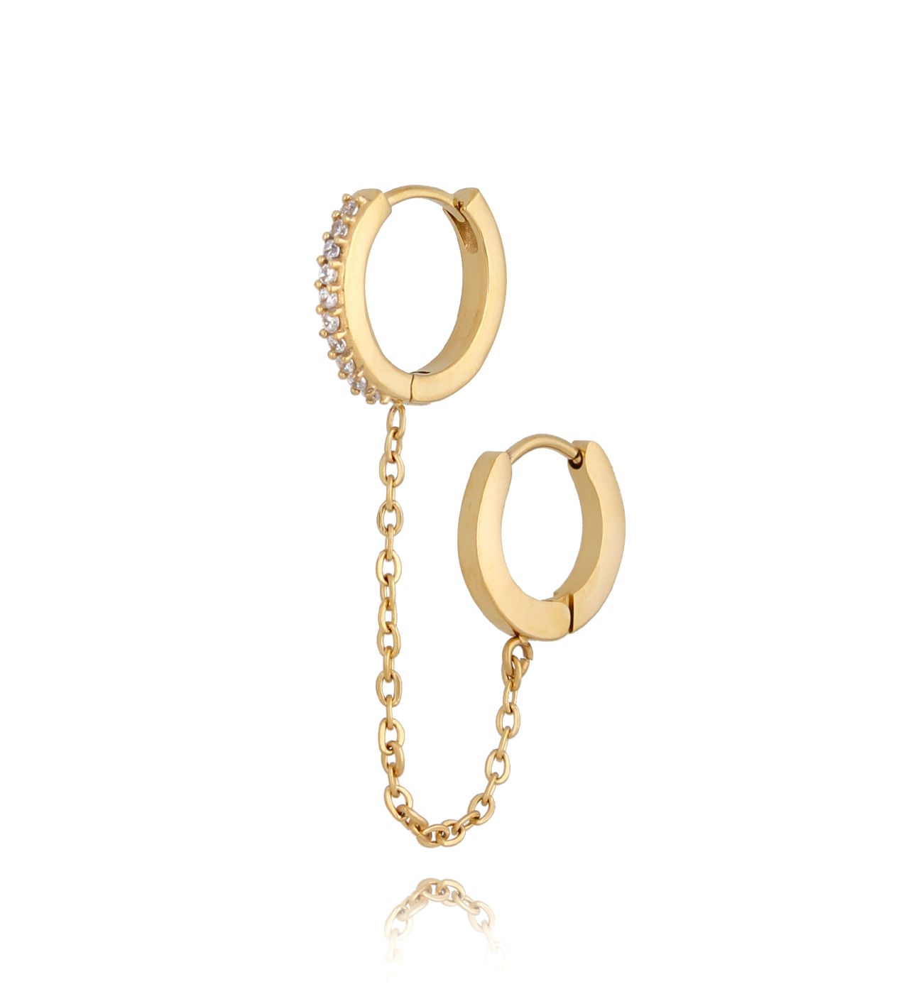 Kolczyk złoty podwójny I Want It All - By Dziubeka