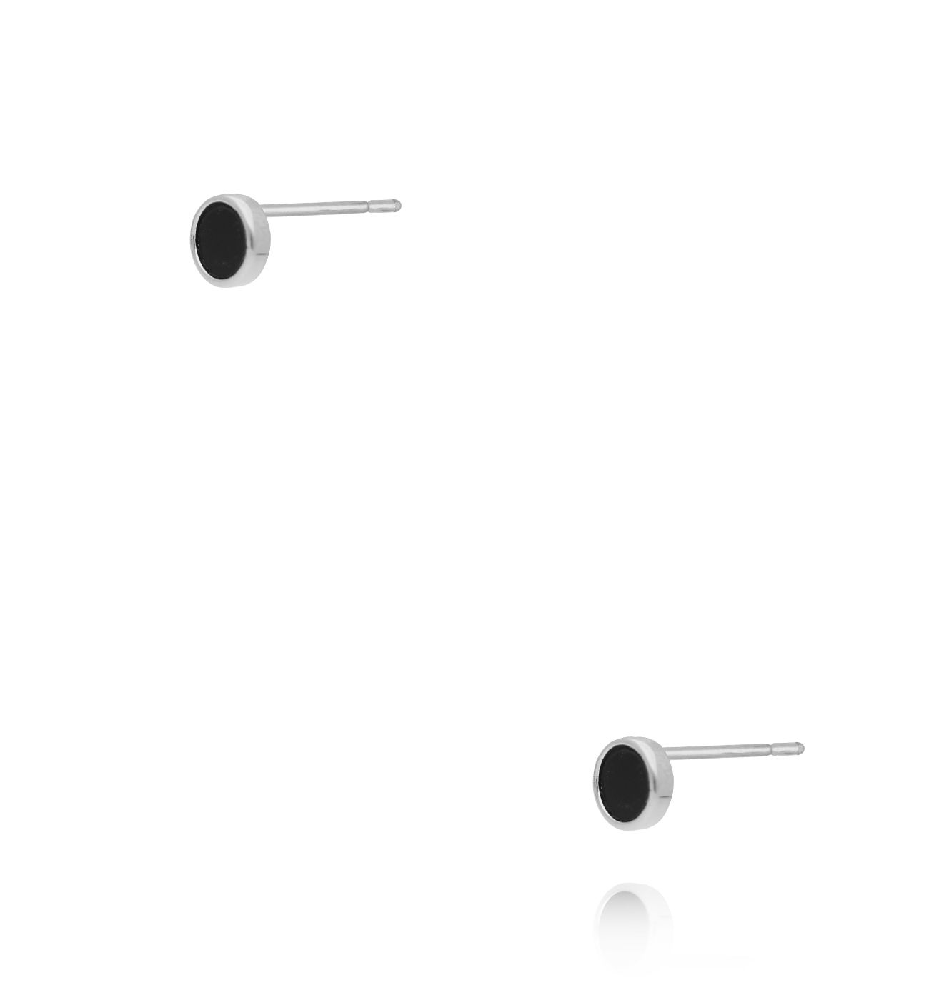 Kolczyki z czarnym oczkiem srebrne KCA0101 - By Dziubeka