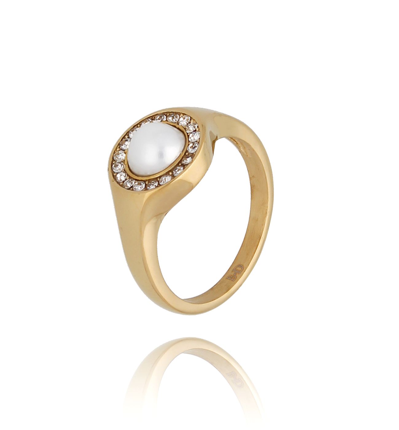 Pierścionek złoty ze stali szlachetnej Sophie rozmiar 07 - By Dziubeka