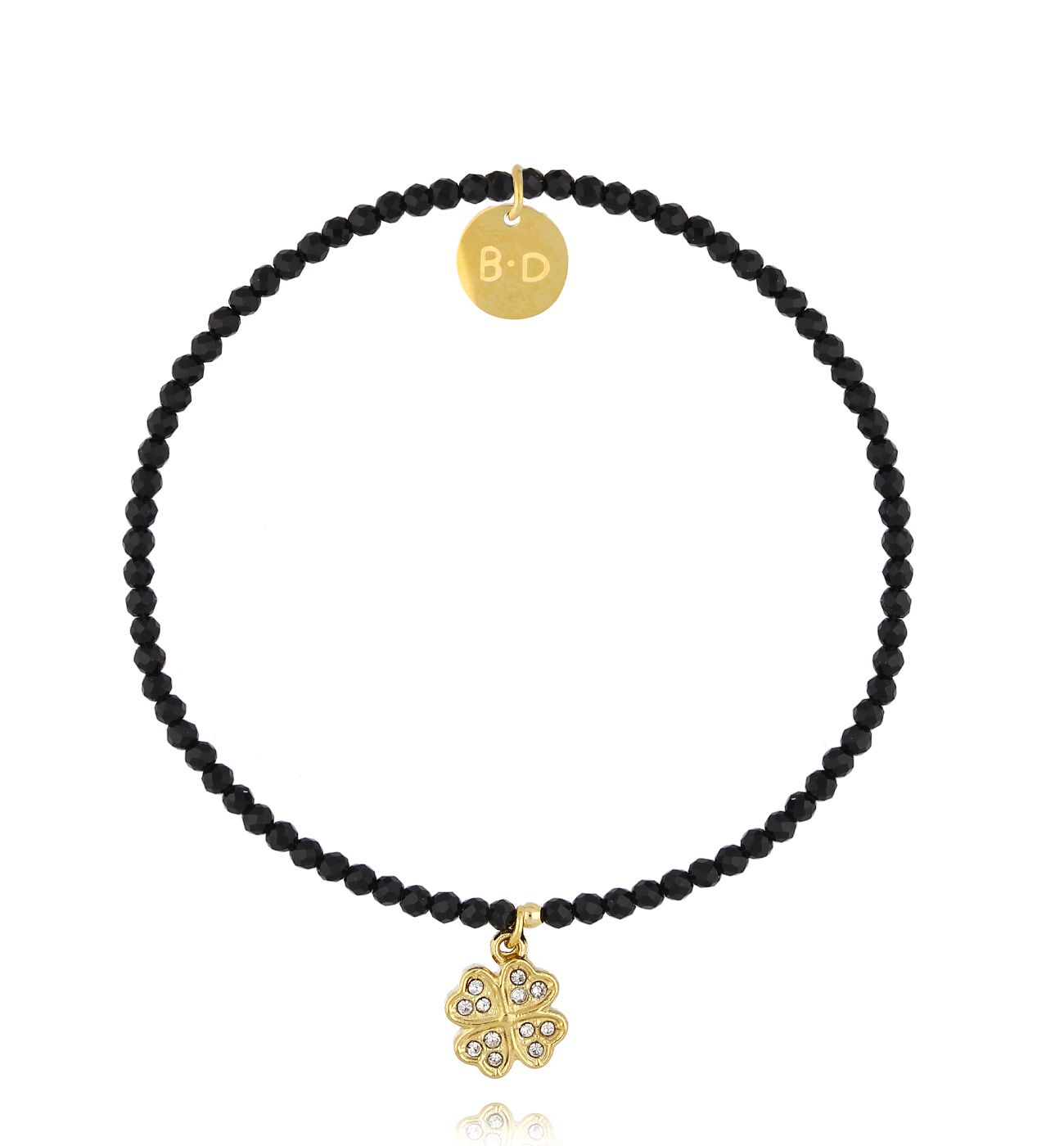 Bransoletka z koniczynką i turmalinami - By Dziubeka