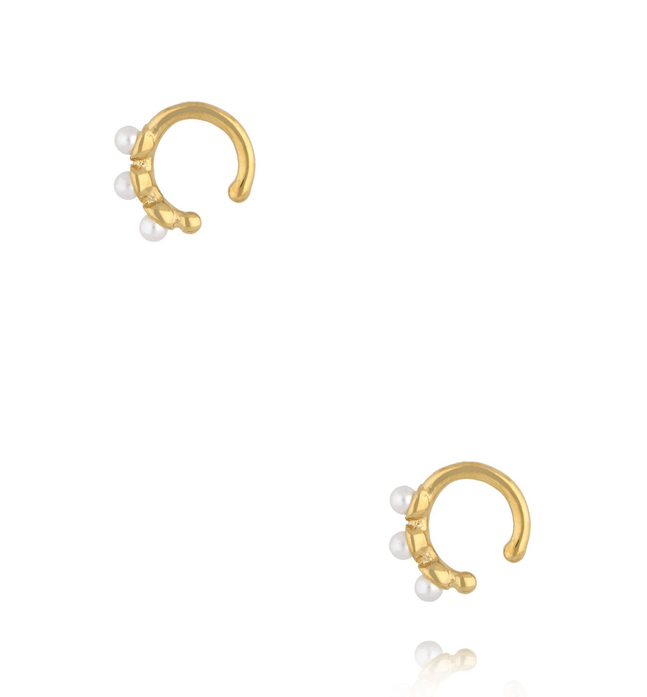 Nausznice z perełkami złote KSY0459