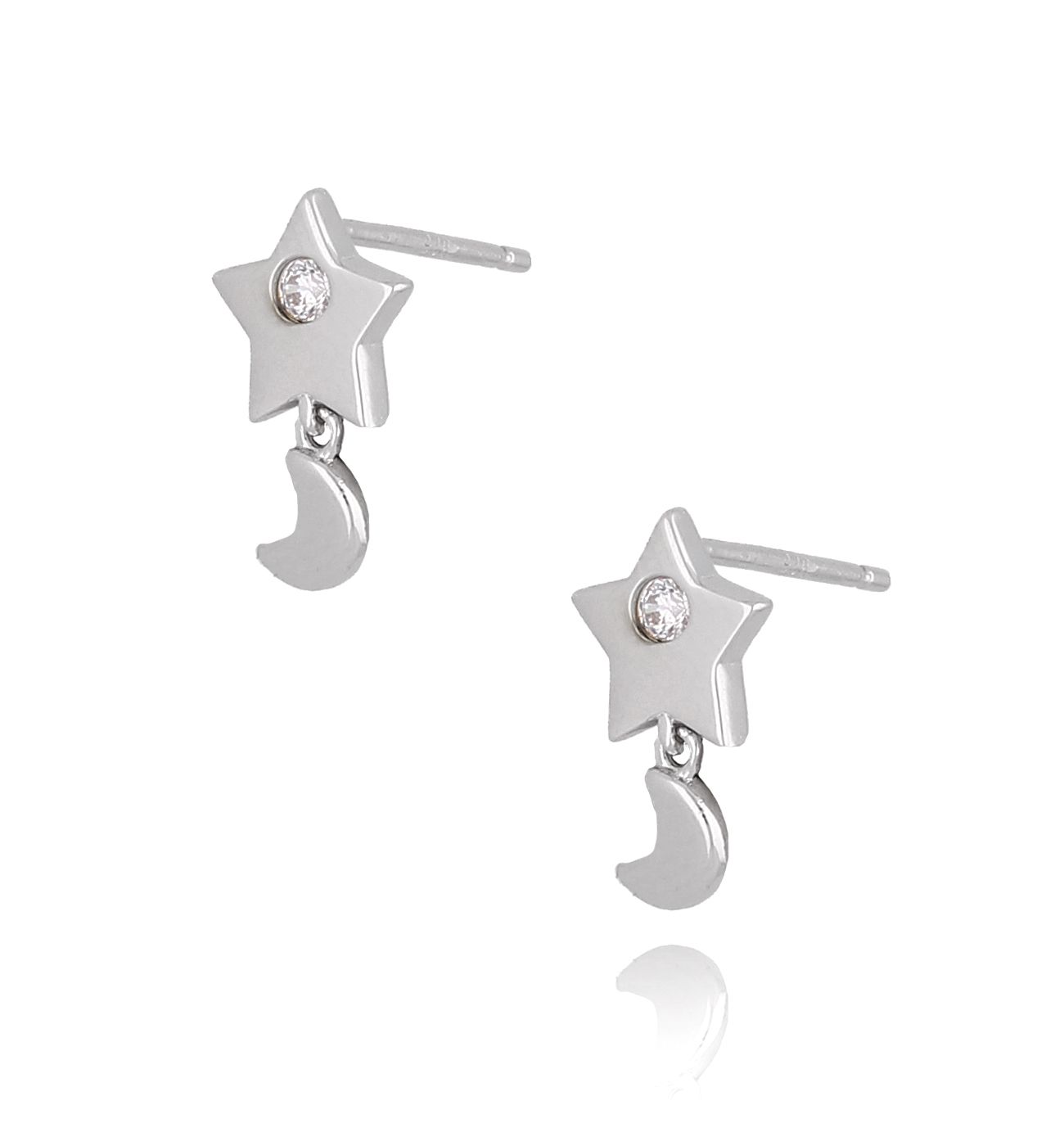 Kolczyki gwiazdki srebrne z cyrkoniami KFA0019 - By Dziubeka