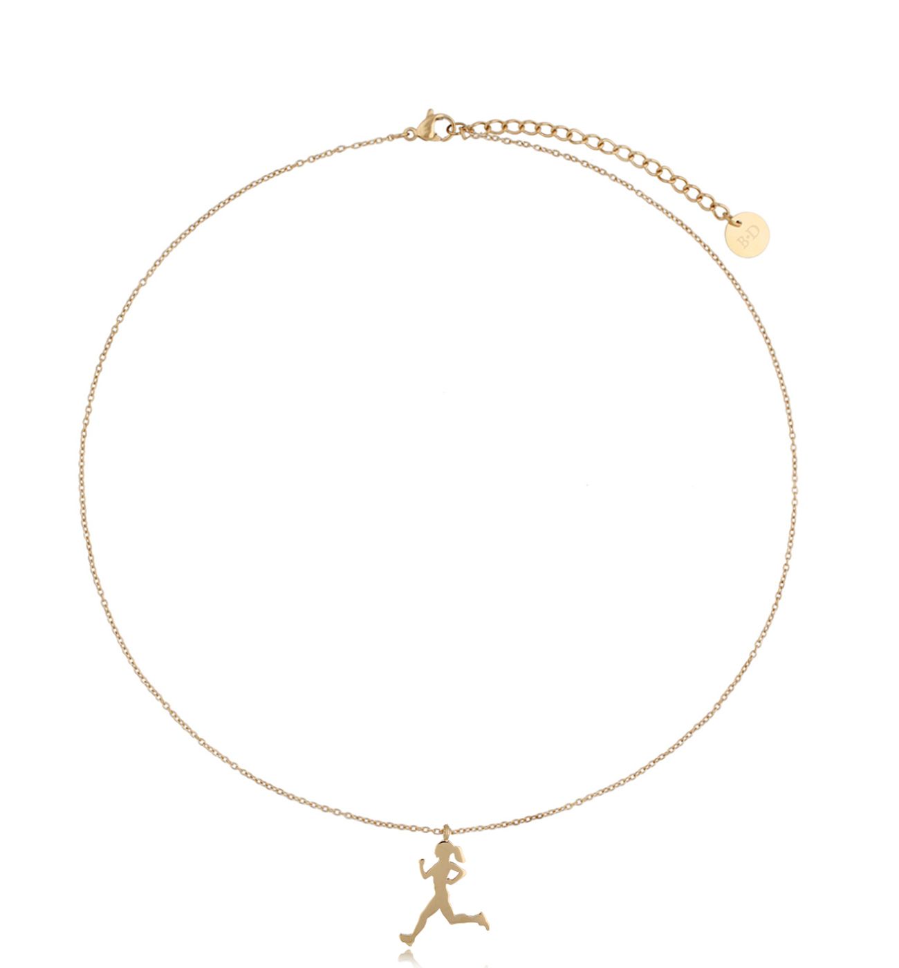 Naszyjnik z biegaczem złoty Runner - By Dziubeka