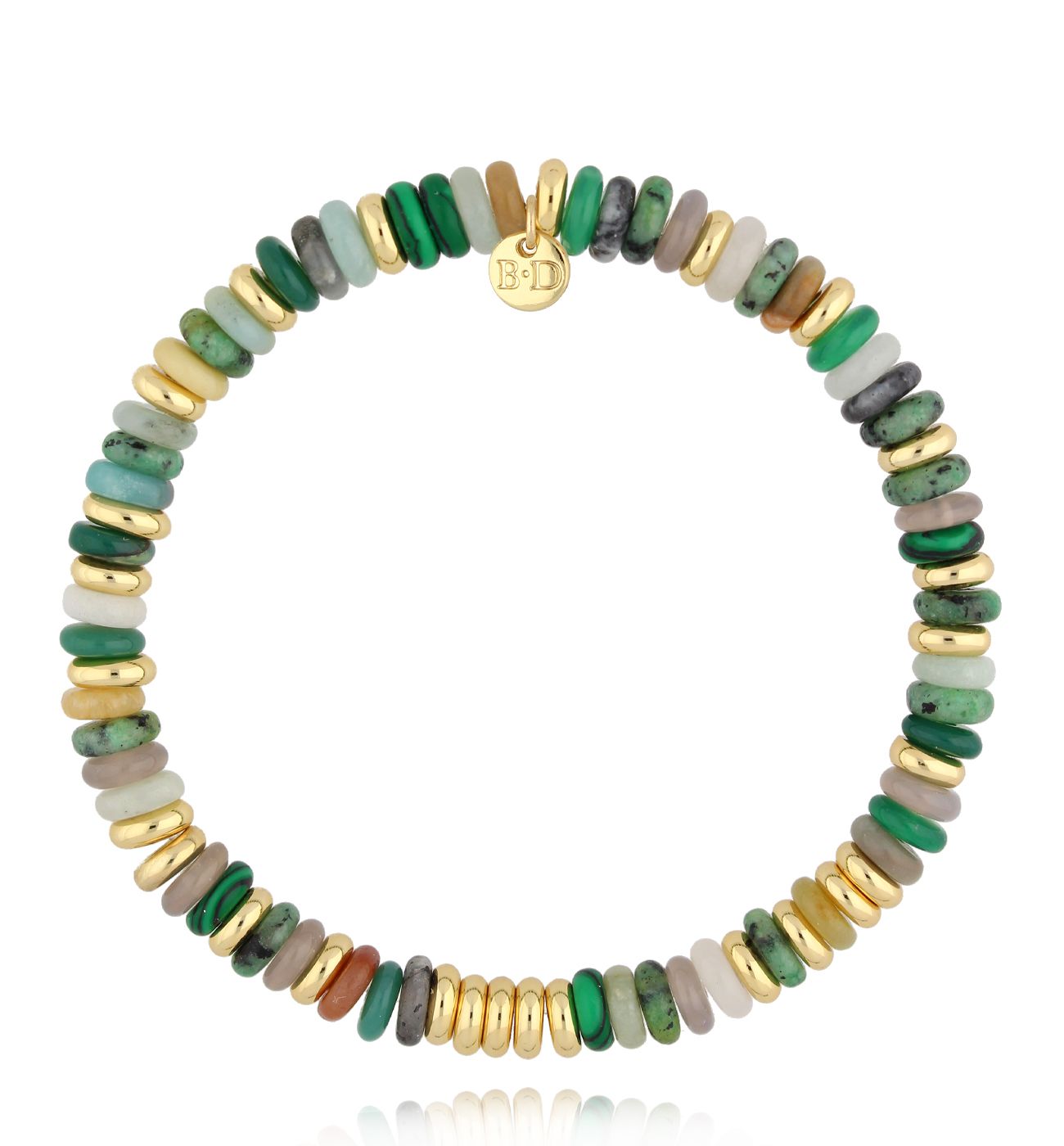 Bransoletka zielona z kamieniami - By Dziubeka